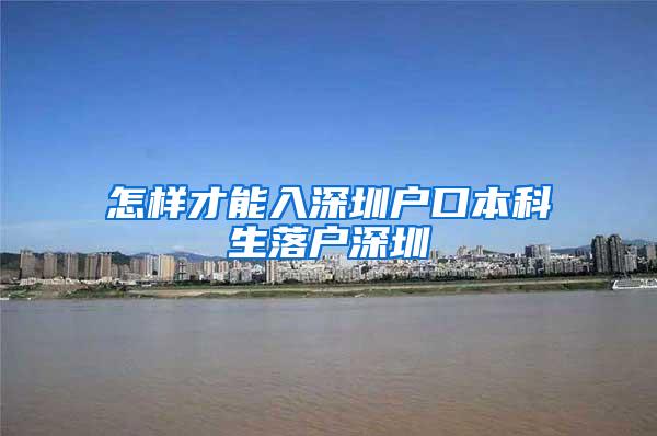 怎样才能入深圳户口本科生落户深圳