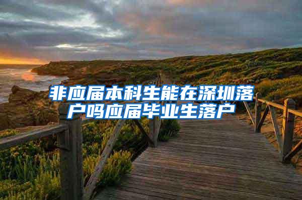 非应届本科生能在深圳落户吗应届毕业生落户