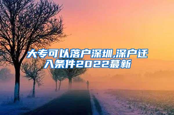 大专可以落户深圳,深户迁入条件2022蕞新