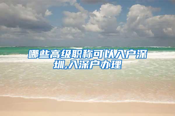哪些高级职称可以入户深圳,入深户办理