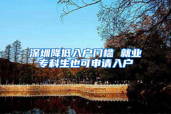 深圳降低入户门槛 就业专科生也可申请入户