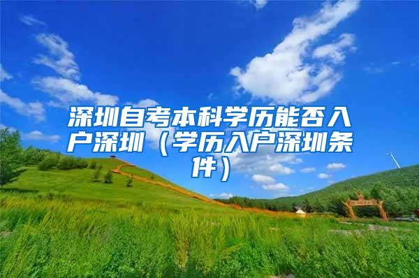 深圳自考本科学历能否入户深圳（学历入户深圳条件）
