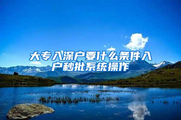 大专入深户要什么条件入户秒批系统操作