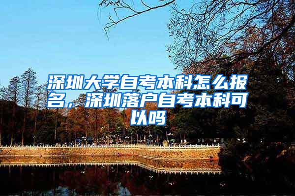 深圳大学自考本科怎么报名，深圳落户自考本科可以吗