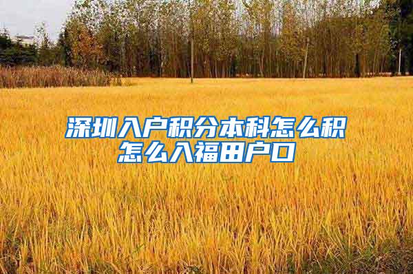 深圳入户积分本科怎么积怎么入福田户口