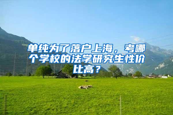 单纯为了落户上海，考哪个学校的法学研究生性价比高？