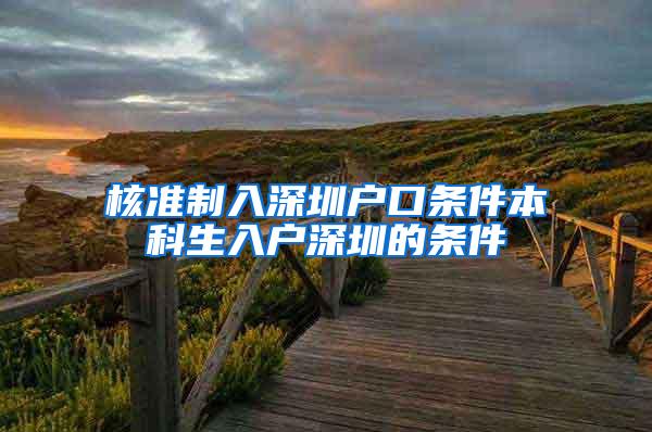 核准制入深圳户口条件本科生入户深圳的条件