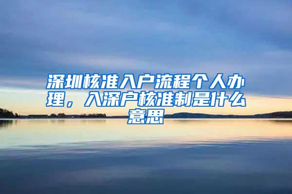 深圳核准入户流程个人办理，入深户核准制是什么意思