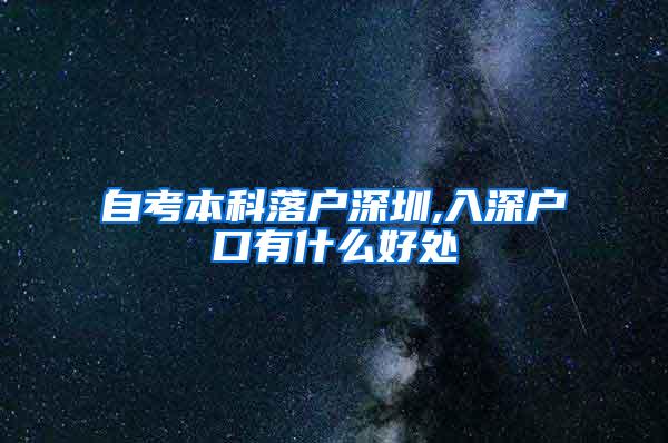 自考本科落户深圳,入深户口有什么好处