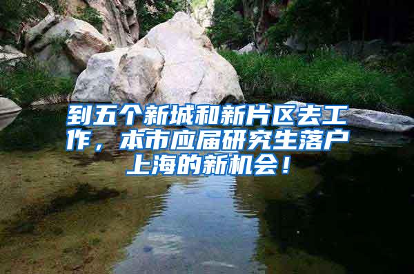 到五个新城和新片区去工作，本市应届研究生落户上海的新机会！