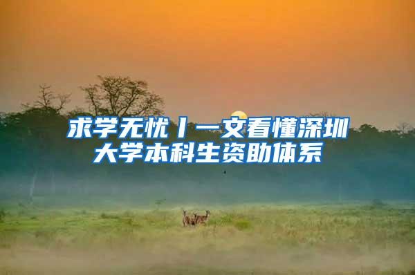 求学无忧丨一文看懂深圳大学本科生资助体系