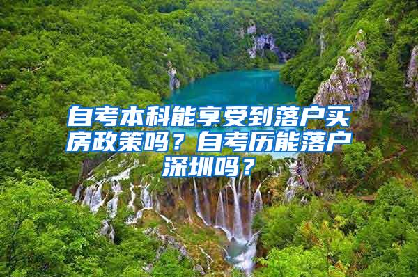 自考本科能享受到落户买房政策吗？自考历能落户深圳吗？