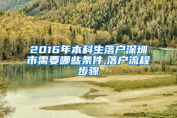 2016年本科生落户深圳市需要哪些条件,落户流程步骤