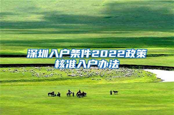 深圳入户条件2022政策核准入户办法
