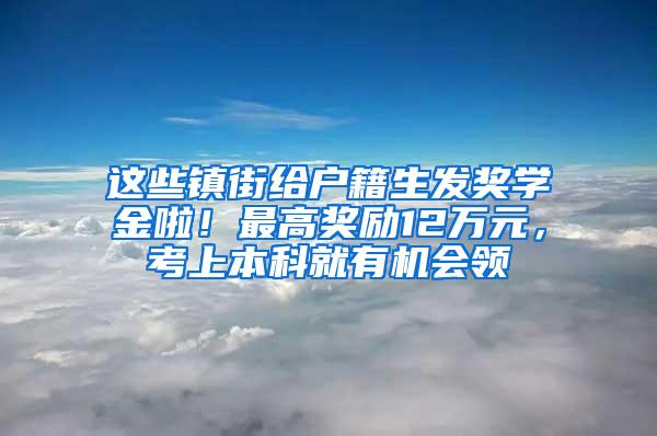 这些镇街给户籍生发奖学金啦！最高奖励12万元，考上本科就有机会领