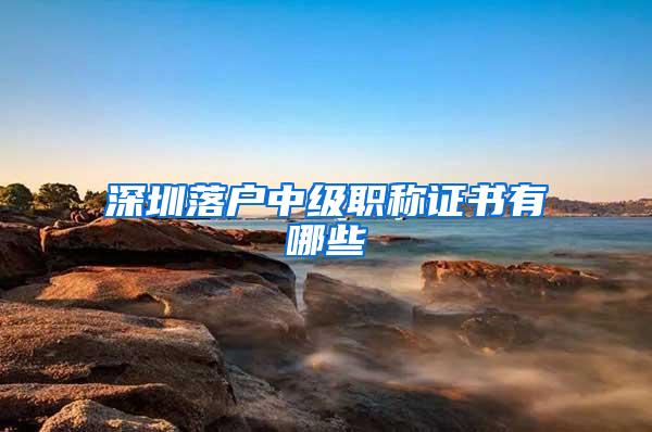 深圳落户中级职称证书有哪些