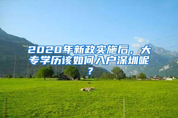 2020年新政实施后，大专学历该如何入户深圳呢？
