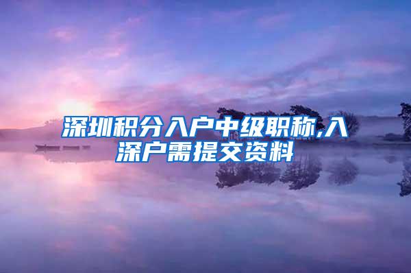 深圳积分入户中级职称,入深户需提交资料
