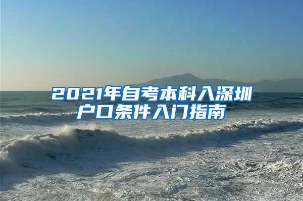 2021年自考本科入深圳户口条件入门指南