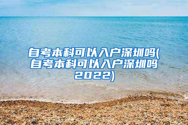 自考本科可以入户深圳吗(自考本科可以入户深圳吗2022)