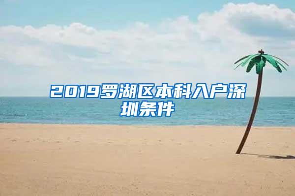 2019罗湖区本科入户深圳条件