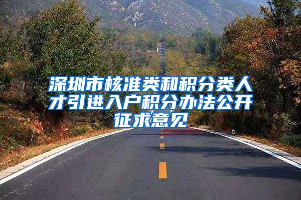 深圳市核准类和积分类人才引进入户积分办法公开征求意见