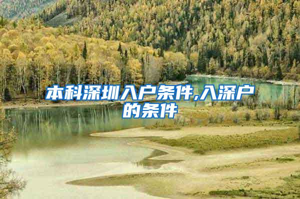 本科深圳入户条件,入深户的条件