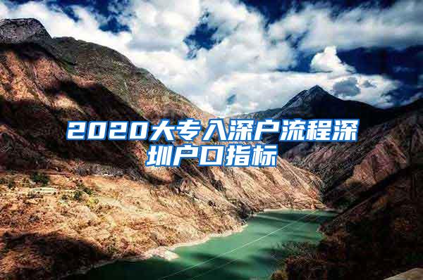 2020大专入深户流程深圳户口指标