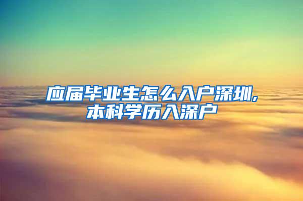 应届毕业生怎么入户深圳,本科学历入深户