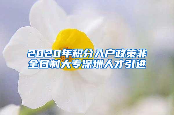 2020年积分入户政策非全日制大专深圳人才引进