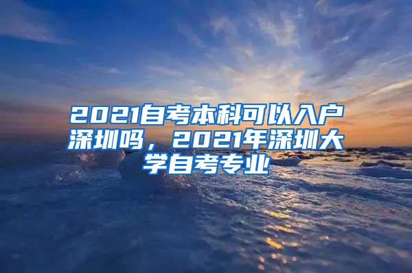 2021自考本科可以入户深圳吗，2021年深圳大学自考专业