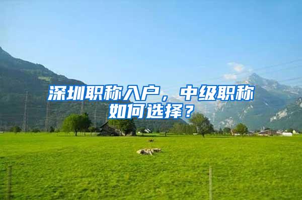 深圳职称入户，中级职称如何选择？