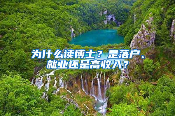 为什么读博士？是落户、就业还是高收入？