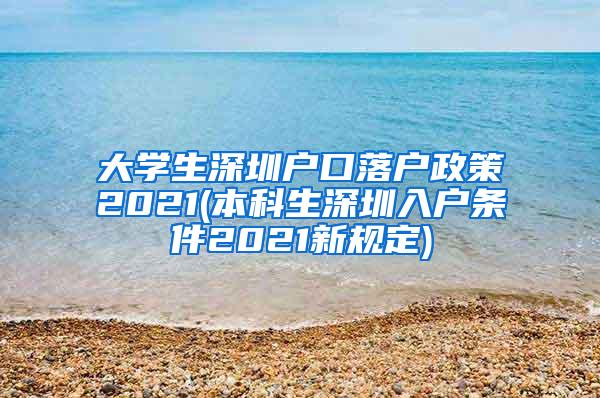 大学生深圳户口落户政策2021(本科生深圳入户条件2021新规定)