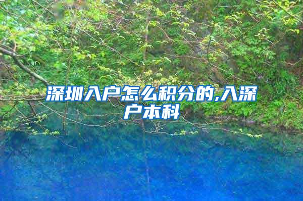 深圳入户怎么积分的,入深户本科