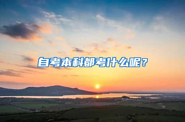 自考本科都考什么呢？