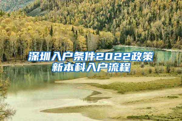 深圳入户条件2022政策新本科入户流程