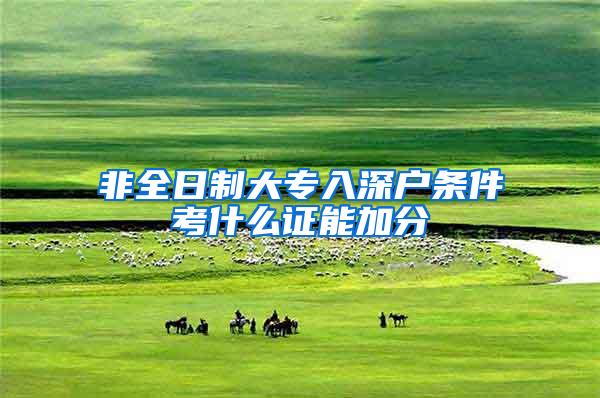 非全日制大专入深户条件考什么证能加分