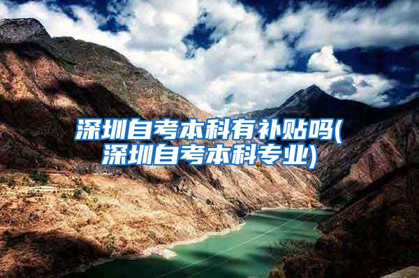 深圳自考本科有补贴吗(深圳自考本科专业)