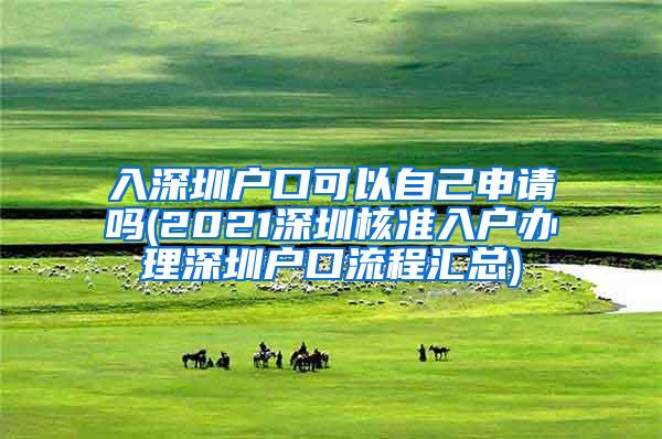 入深圳户口可以自己申请吗(2021深圳核准入户办理深圳户口流程汇总)