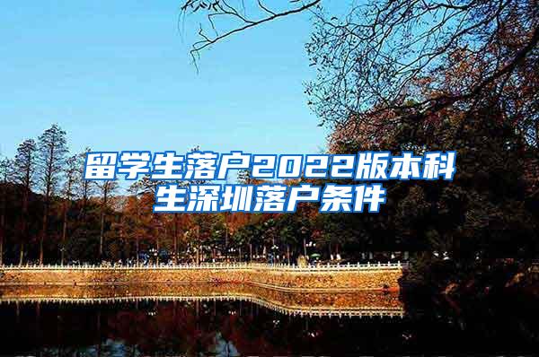 留学生落户2022版本科生深圳落户条件