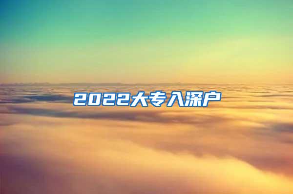 2022大专入深户
