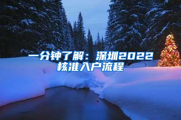一分钟了解：深圳2022核准入户流程
