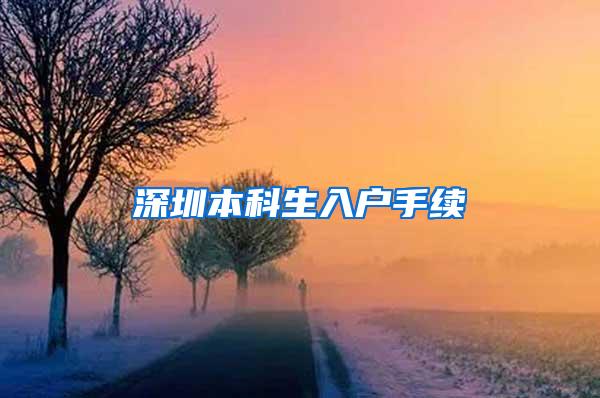 深圳本科生入户手续