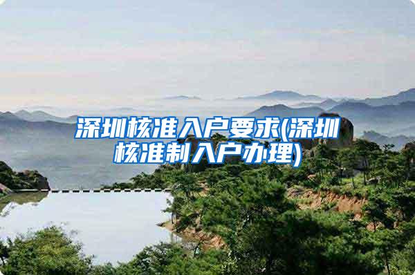 深圳核准入户要求(深圳核准制入户办理)