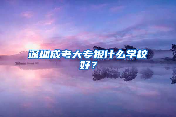 深圳成考大专报什么学校好？