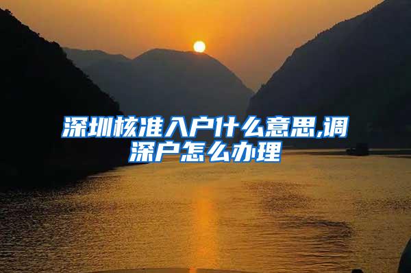 深圳核准入户什么意思,调深户怎么办理