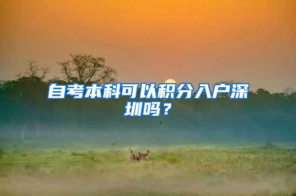 自考本科可以积分入户深圳吗？