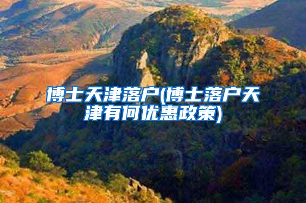 博士天津落户(博士落户天津有何优惠政策)