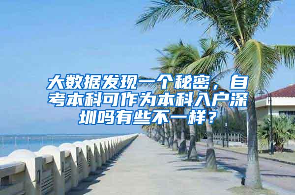 大数据发现一个秘密，自考本科可作为本科入户深圳吗有些不一样？